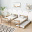 Lit simple en bois d'hévéa avec lit gigogne et conception amovible-1712334081