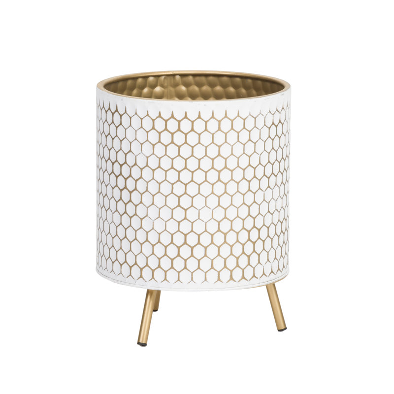 Cilka Metal Pot Planter, 13" H x 10.25" W x 10.25" D