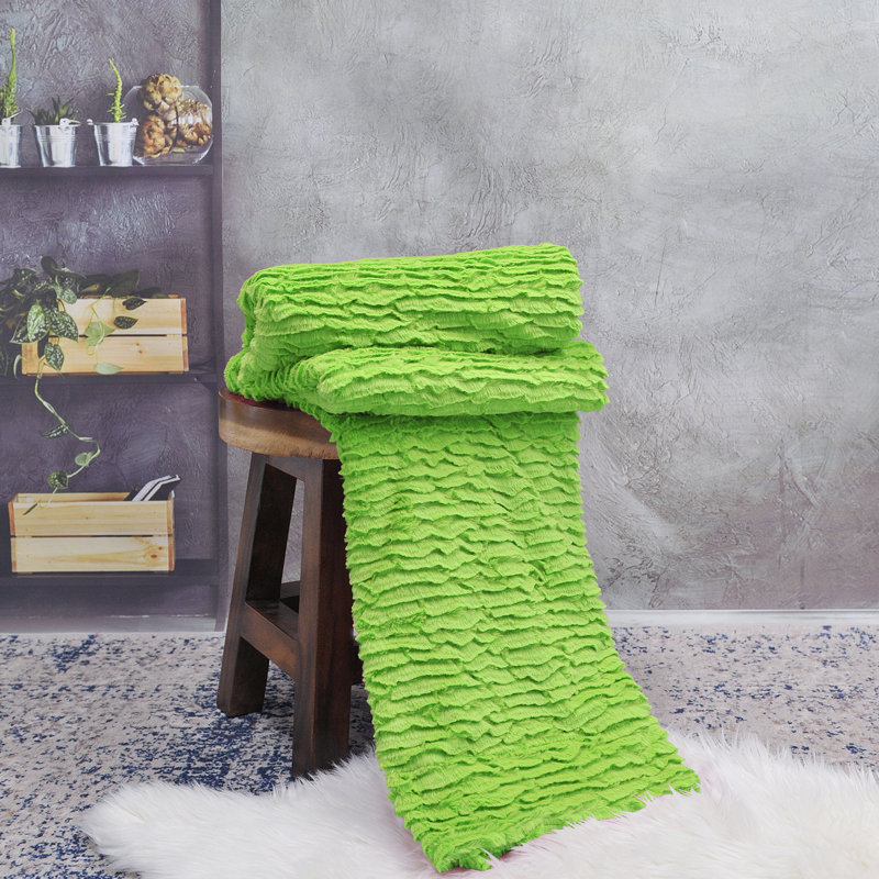 Knitted Throw Blanket, Dark Dirton Green