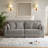 Maelina Upholstered Light Gray Corduroy Modular Sofa with Pillow Back and Solid Wood Legs-63604695