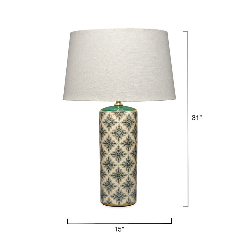 Harlequin Ceramic Table Lamp with Linen Shade