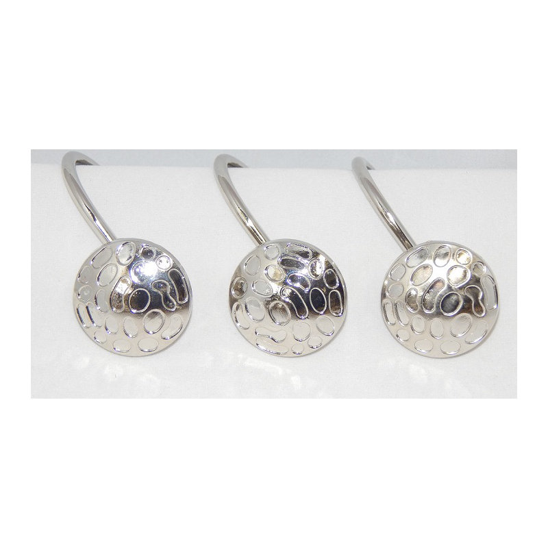 Crochets de douche circle dot, Nickel