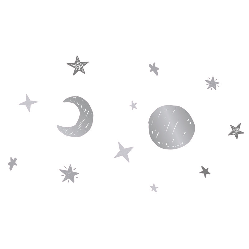 Adhésif décoratif étoiles du croissant de lune, H 20 po x l 30 po