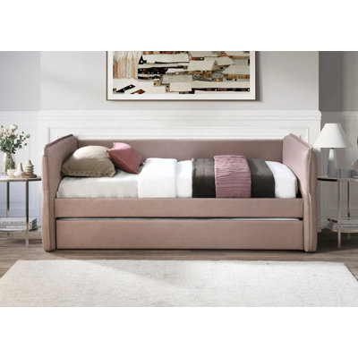 Daybed With A Trundle In Dusty Rose
