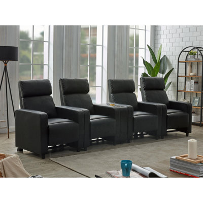 Ensemble de salon inclinable capitonné Batya