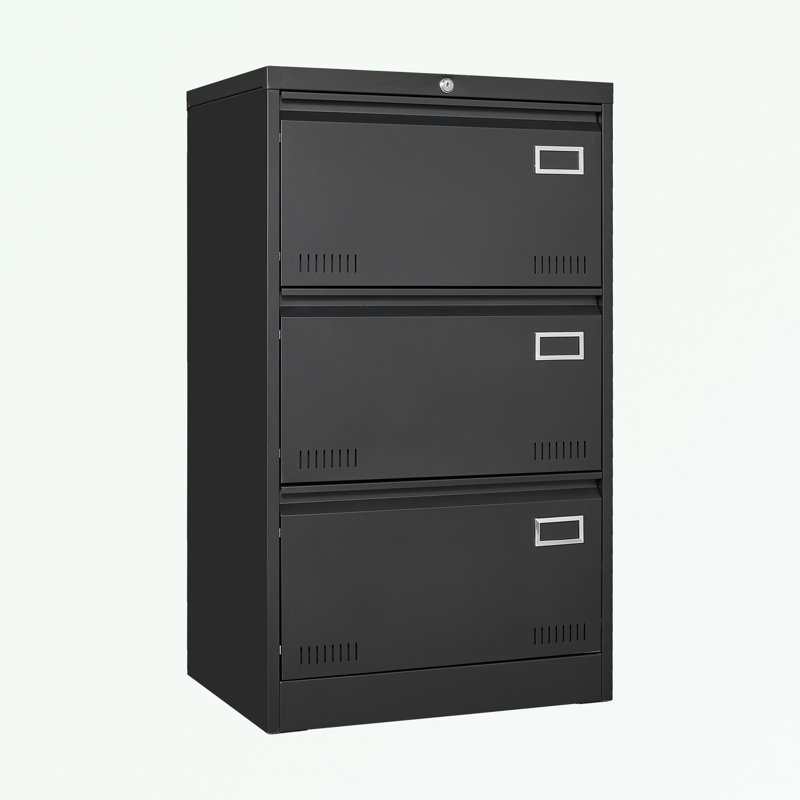 Lukah 23.62'' Wide 3 - Drawer Filing Storage Cabinet, Black