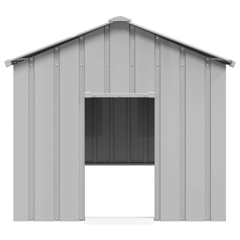 Barys Galvanised Steel Dog House, Grey, 101cm H x 113cm W x 153cm D