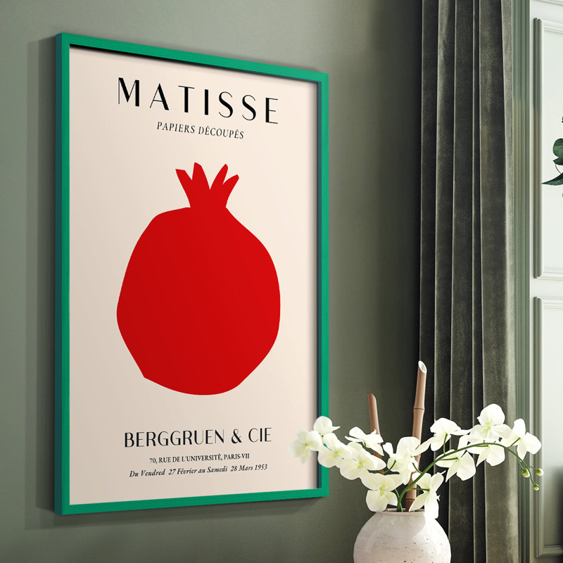 Matisse CLXII, reproduction encadrée - bois massif, Vert, H 10 po x l 8 po