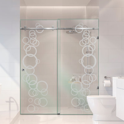 Porte de douche coulissante en verre 66 po x H 80 po