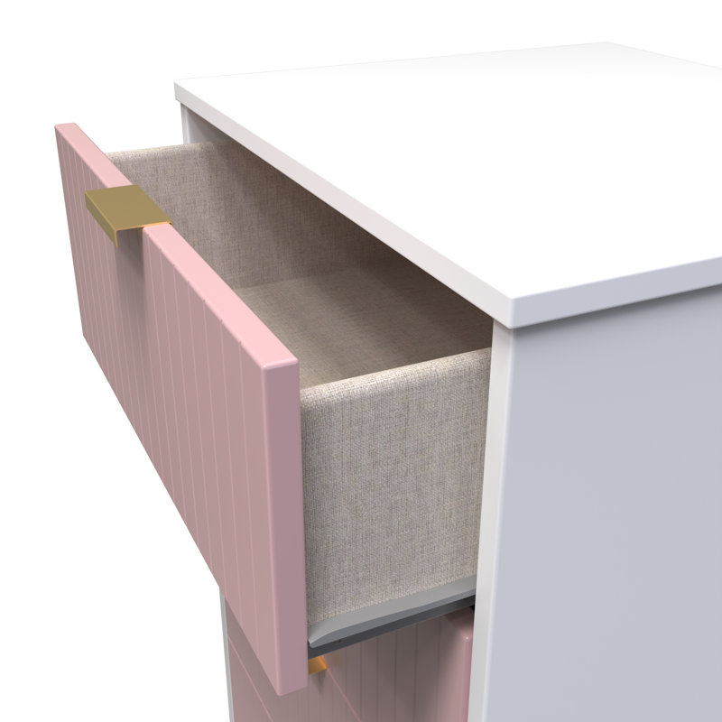 Beranda 45cm W Manufactured Wood Bedside Table, Kobe Pink/White