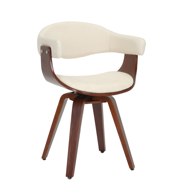 Chaise de salle à manger pivotante Boase, Crème