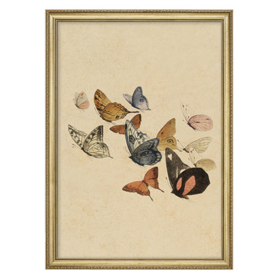 Floral Horse Silhouette Illustrations Impressionism Gold Framed Wall Art Decoration