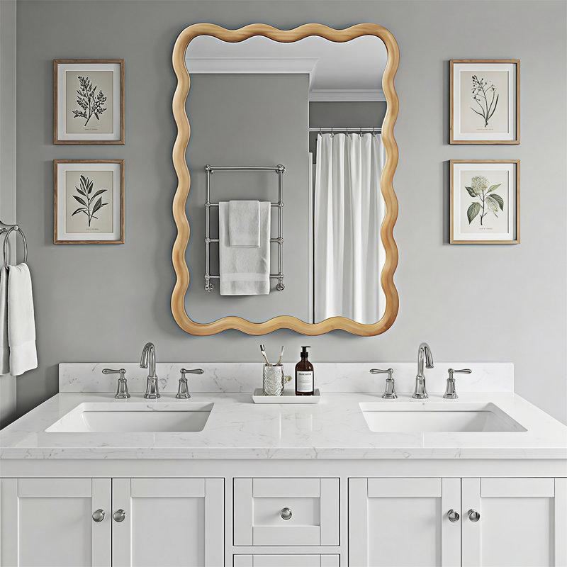 Miroir décoratif rectangulaire, 30,01 po x 20,01 po, Chêne