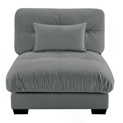Milano Armless Sofa W/1 Pillow - Gray