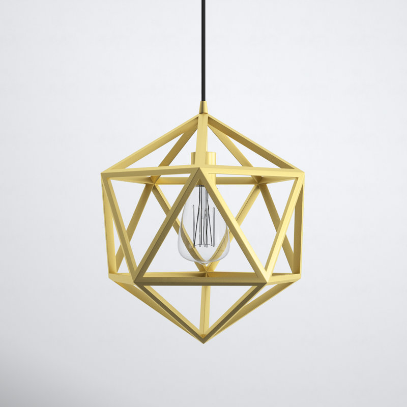 Vallejos 1-Light Metal Globe Pendant , Soft Gold, Soft Gold
