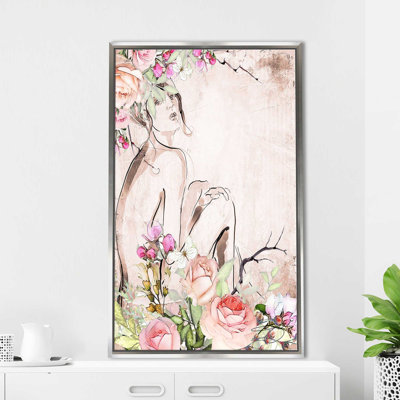 «Nude, Floral Garden (Vertical)» par Jodi - impression