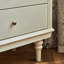 Armoire de rangement à 7 tiroirs en bois massif blanc crème