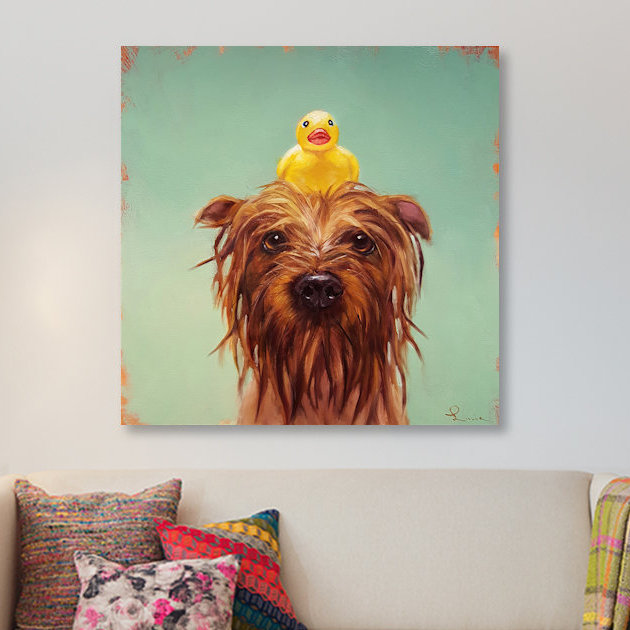 « bain time », impression sur toile, H 18 po x l 18 po x P 1,5 po, Pas de tapis, Toile tendue