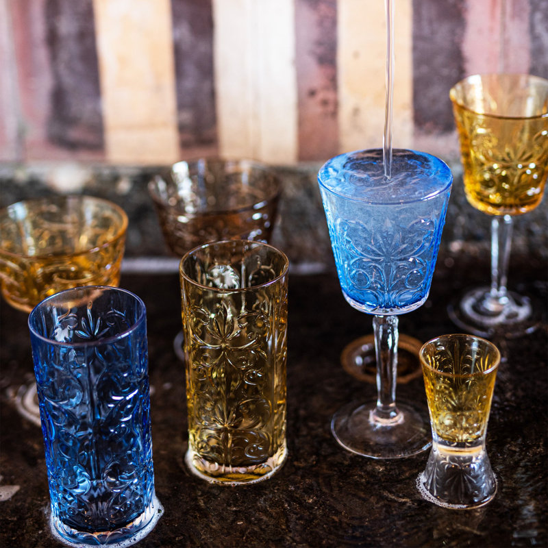 Barocco Handmade Highball Glass, Cobalt
