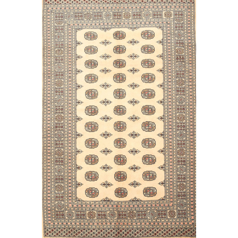 Tapis beige/gris traditionnel Buddleia, Rectangle 5 pi x 7 pi