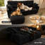 Canapé-lit d'angle en velours noir de 208 cm (82 po) avec lit gigogne, méridienne de rangement et port USB, idéal pour le salon et l'appartement.-1472528820