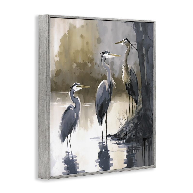 Az-183-encadré vue sur le lac Herons par Ray Powers, H 20 po x l 16 po x P 1,5 po, Estampe numérique Farmhouse