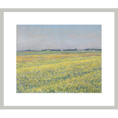 The plain of Gennevilliers yellow fields by Gustave Caillebotte -Framed Giclee Print