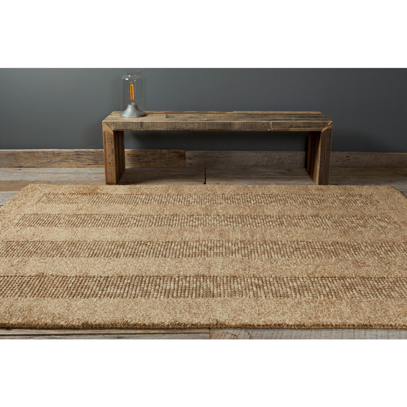 Tapis d'intérieur Gizem authentique en jute tissé à la main, brun, beige et ivoire, Rectangle 5 pi x 7 pi 6 po