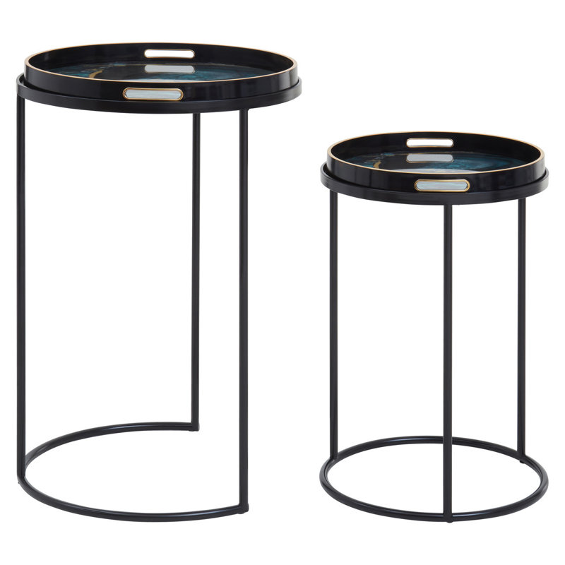 Culley Glass Top Frame Nest Of Tables