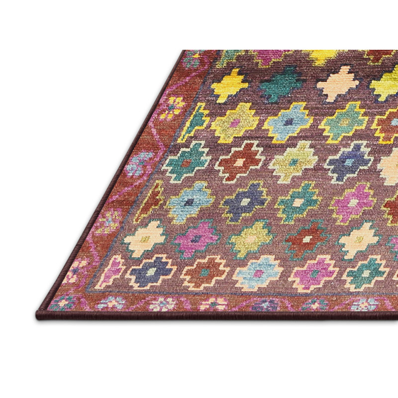 Tapis brun/beige/bleu contemporain, Rectangle 6 pi x 9 pi