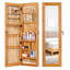 Armoire à bijoux murale en bois massif avec miroir pleine longueur et éclairage DEL-1411303406
