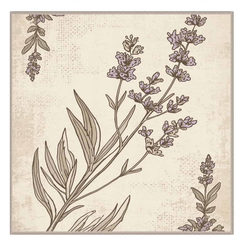 Tapis moelleux moelleux à motif lavande Durso, Carré 5 pi