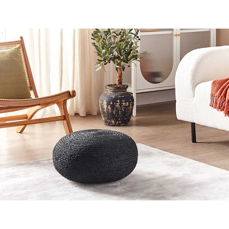 Biskoupky 50cm Wide Round Solid Colour Pouffe Ottoman
