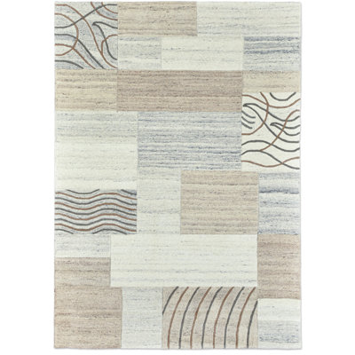 Handmade Klement Wool Rug in Beige/Grey