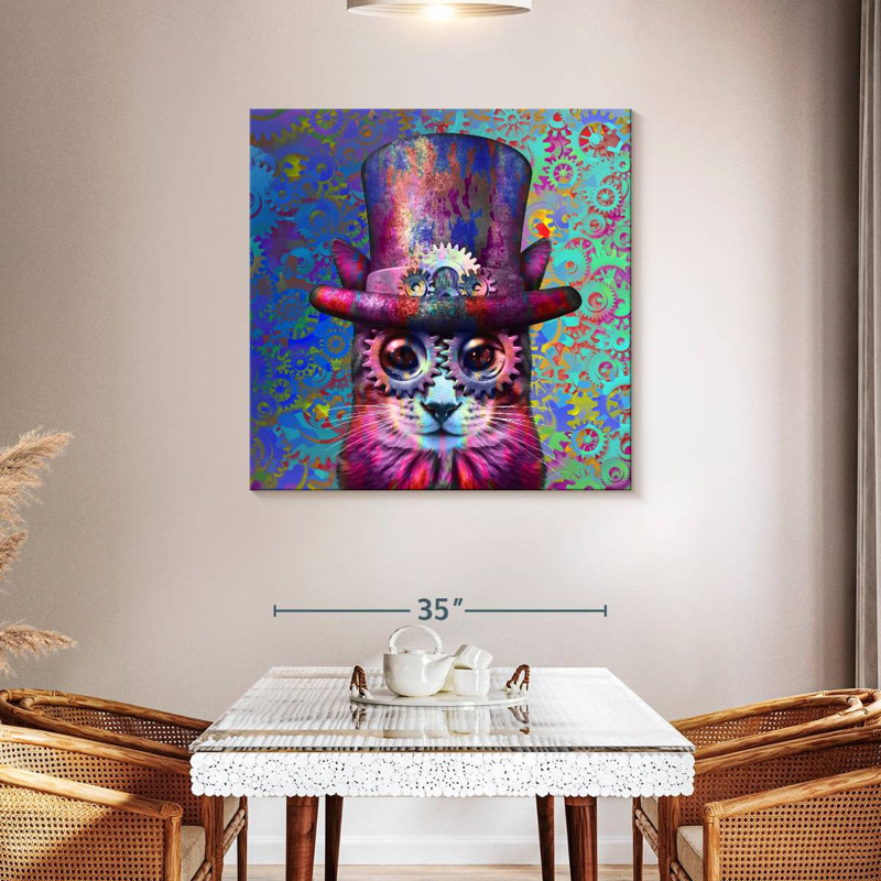 Brampt Steampunk Cogs Cat, 39" H x 39" W