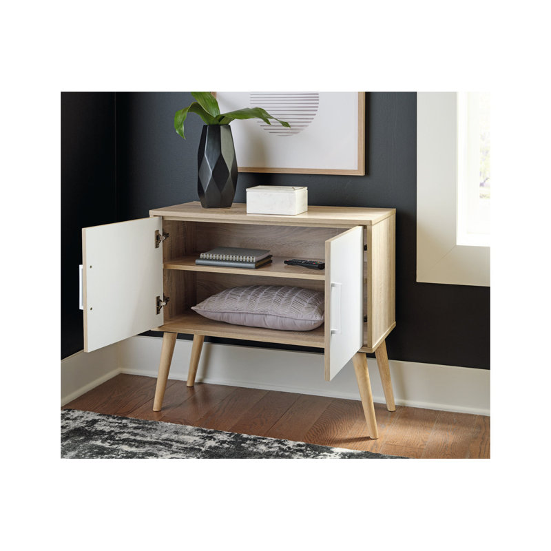 Buffet décoratif Seletha, Naturel / brun / blanc, Blanc