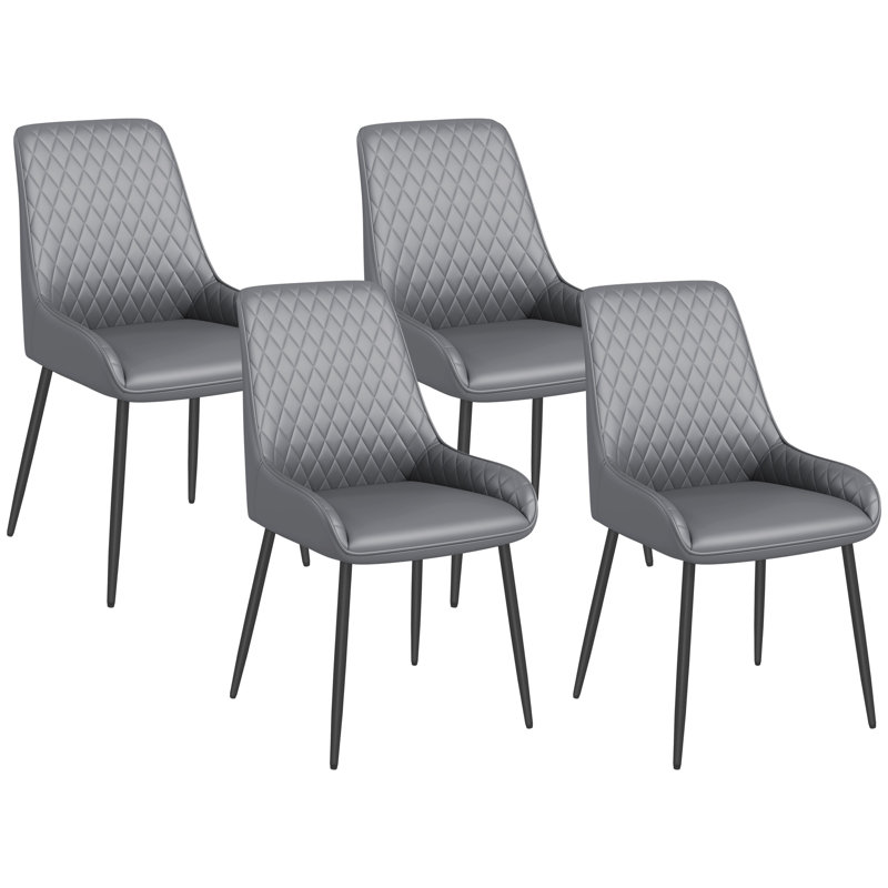 Chaise d'appoint en métal capitonnée Kardarius, Gris