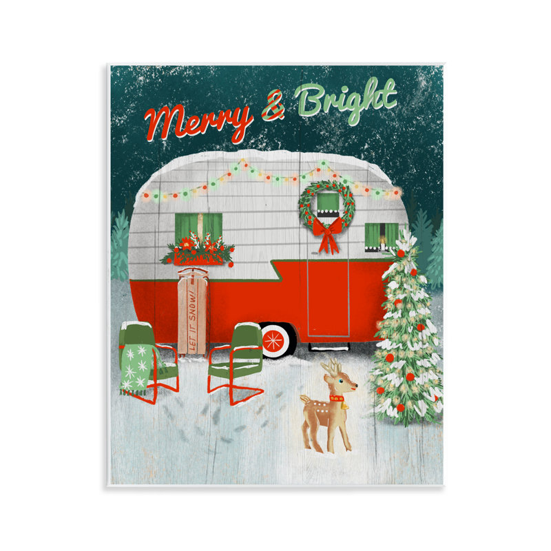 Plaque murale Merry & Bright Camper, design par Jilly Jack Designs