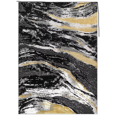 Abstract Flatweave Shag Area Rug