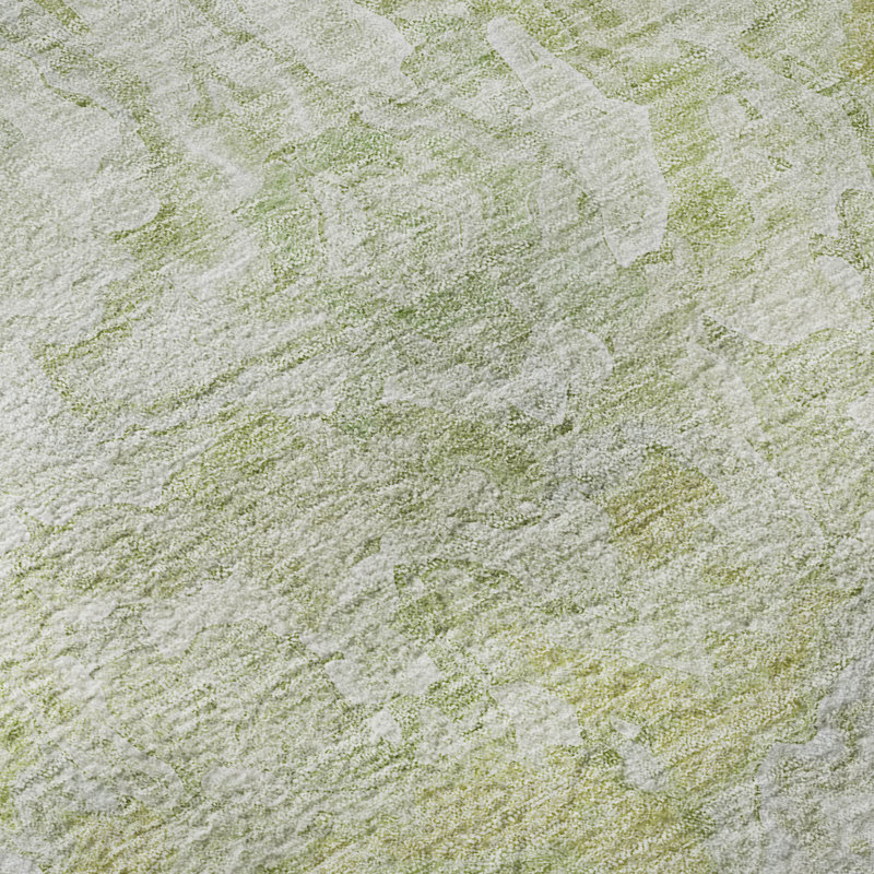 Premium Machine Washable Prisco Green Rug, Rectangle 2'6" x 3'10"