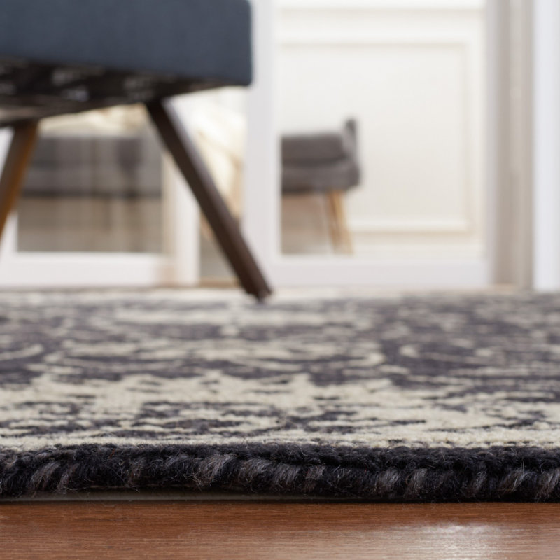 Tapis floral en laine touffeté à la main Abrakata, Rectangle 6 pi x 9 pi