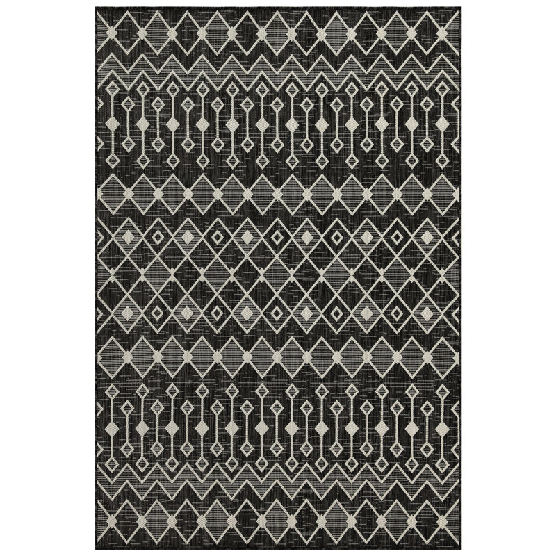 Sunshine High Traffic Area Mat - Anthracite 2.7' X 7.3' Polypropylene For Busy Places Modern Elegance Rug 2 Ft. 7 In. 3 Indoor & Outdoor