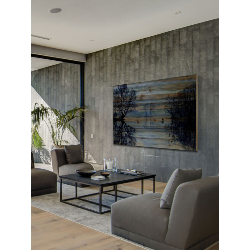 «Juneau Burntroot Lake» par Parvez Taj, reproduction sur bois, H 40 po x l 60 po x p 1,5 po