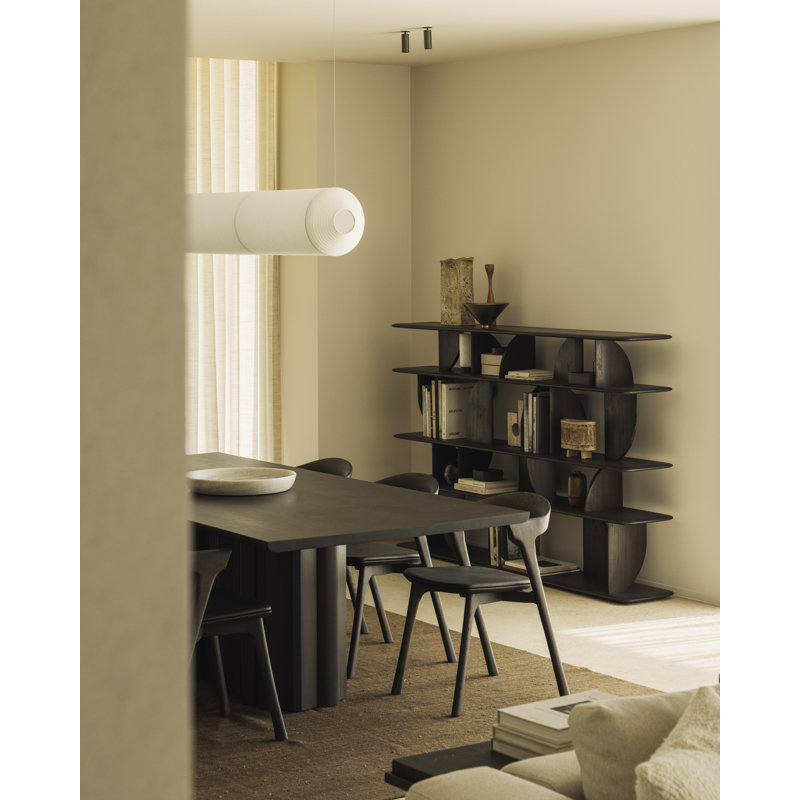 Geometric Solid Wood Geometric Bookcase, Natural