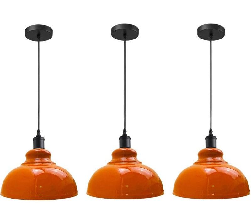 1 - Light Dome Pendant, Orange