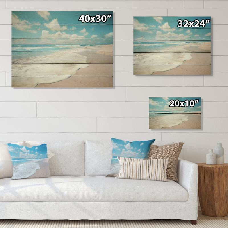 Baynard Beach, minimalisme paysage I sur bois, H 10 po x l 20 po x P 0,78 po