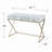 45" White and Bronze Glass and Iron Sled With Two Drawers