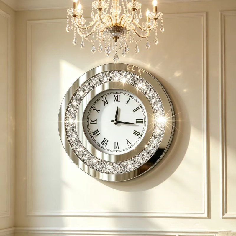 Circular diamond wall clock