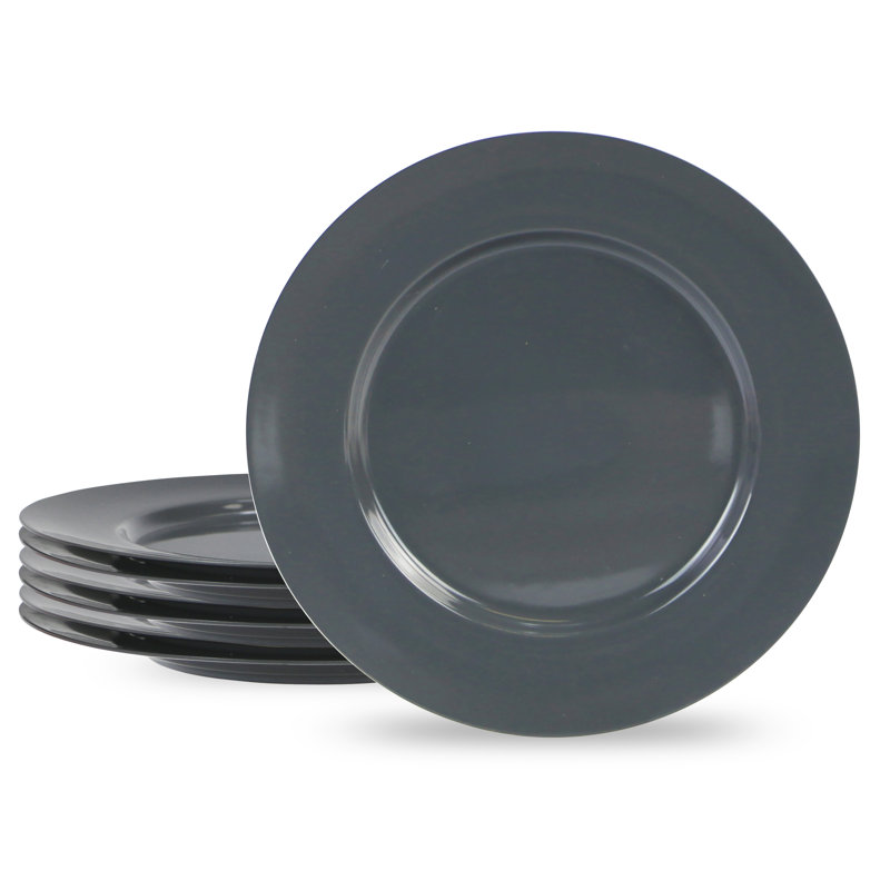 Assiette plate en mélamine 11 po Alicio, gris