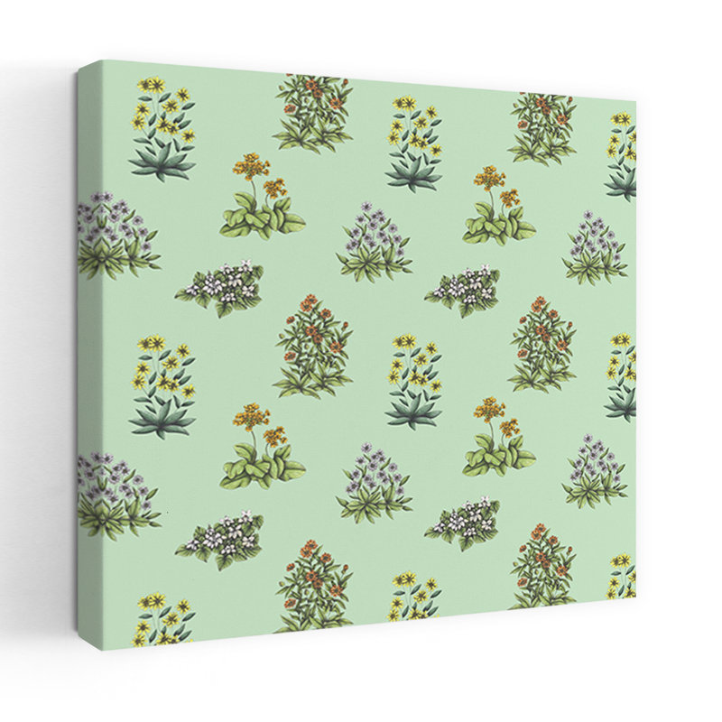 Art contemporain, art floral rétro, H 32 po x l 32 po